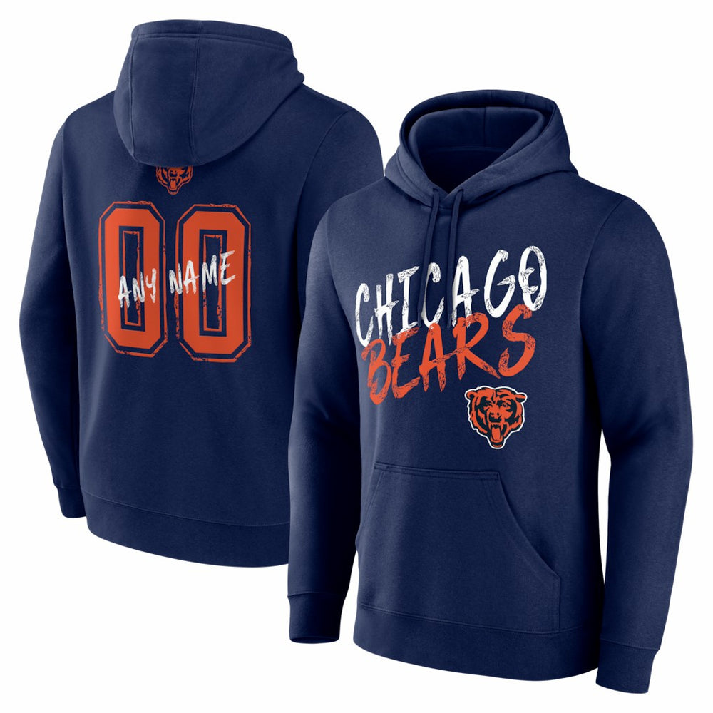 Chicago Bears Hustle Personalized Name & Number Hoodie - Navy sale