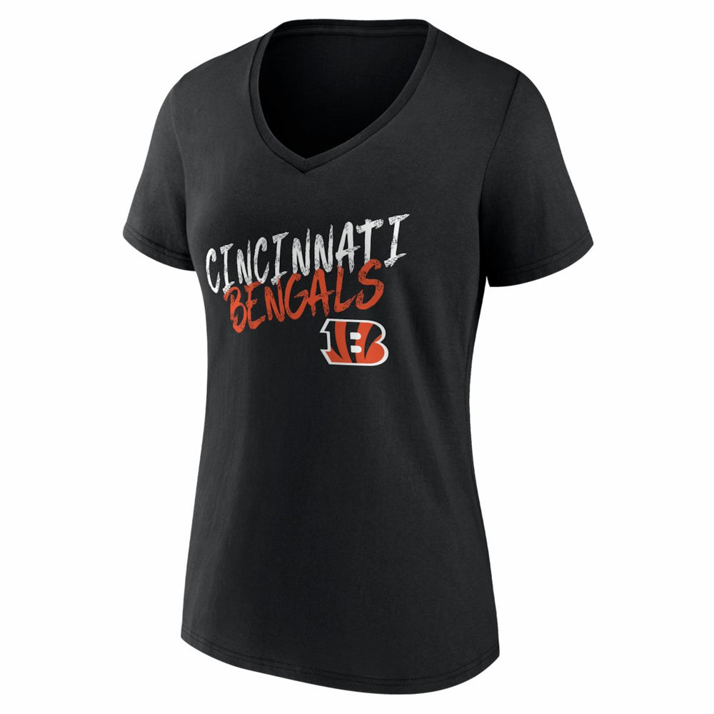 Cincinnati Bengals Women's Hustle Personalized Name & Number V-Neck T-Shirt - Black discount