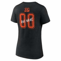 Cincinnati Bengals Women's Hustle Personalized Name & Number V-Neck T-Shirt - Black discount