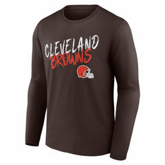 Cleveland Browns Hustle Personalized Name & Number Long Sleeve T-Shirt - Brown on sale