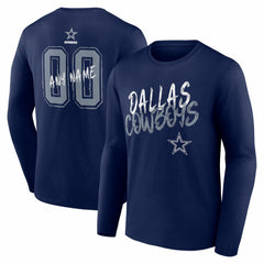 Dallas Cowboys Hustle Personalized Name & Number Long Sleeve T-Shirt - Navy online