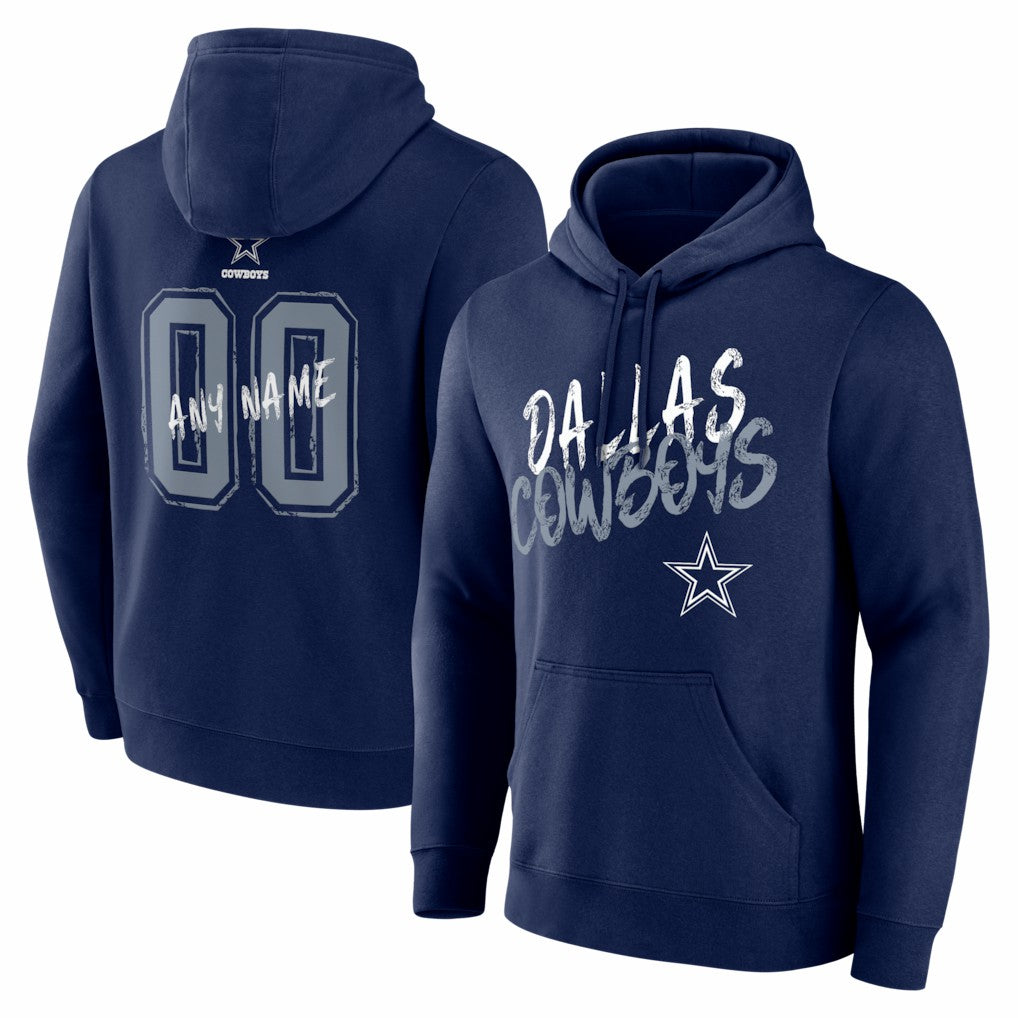 Dallas Cowboys Hustle Personalized Name & Number Hoodie - Navy on sale