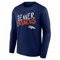 Denver Broncos Hustle Personalized Name & Number Long Sleeve T-Shirt - Navy outlet