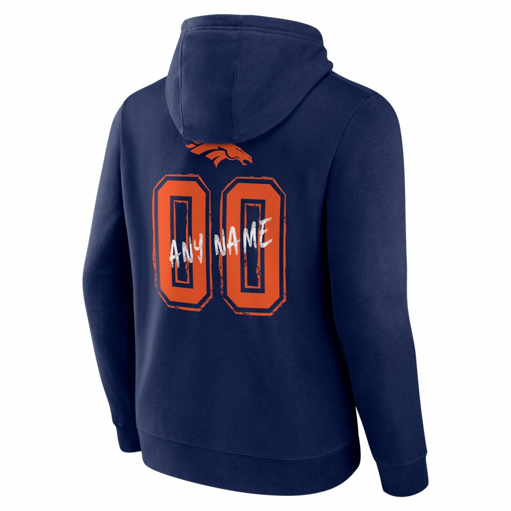 Denver Broncos Hustle Personalized Name & Number Hoodie - Navy sale