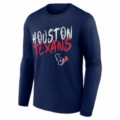 Houston Texans Hustle Personalized Name & Number Long Sleeve T-Shirt - Navy cheap