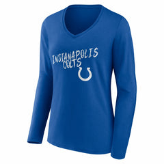 Indianapolis Colts Women's Hustle Personalized Name & Number Long Sleeve V-Neck T-Shirt - Royal on sale