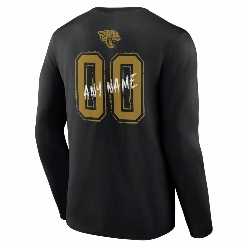Jacksonville Jaguars Hustle Personalized Name & Number Long Sleeve T-Shirt - Black discount