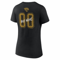 Jacksonville Jaguars Women's Hustle Personalized Name & Number V-Neck T-Shirt - Black for sale