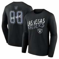 Las Vegas Raiders Hustle Personalized Name & Number Long Sleeve T-Shirt - Black cheap