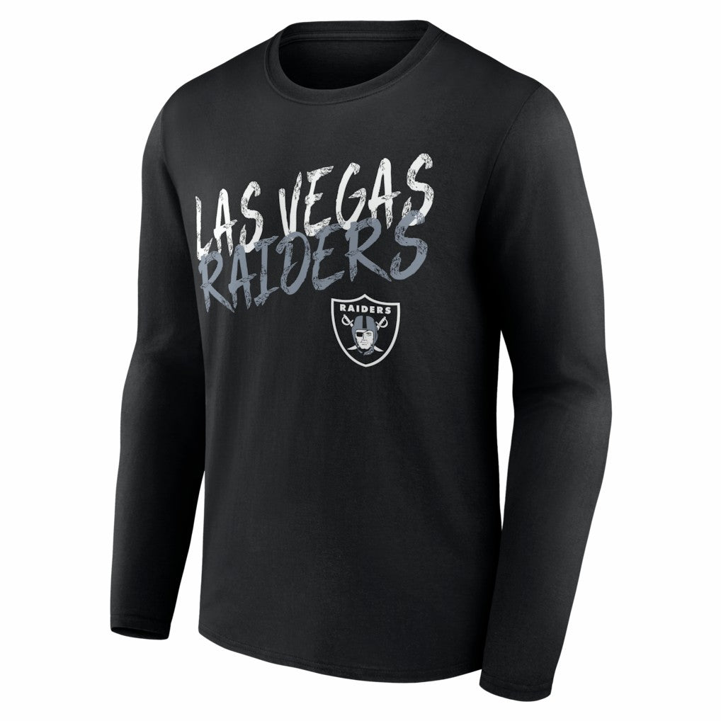 Las Vegas Raiders Hustle Personalized Name & Number Long Sleeve T-Shirt - Black cheap