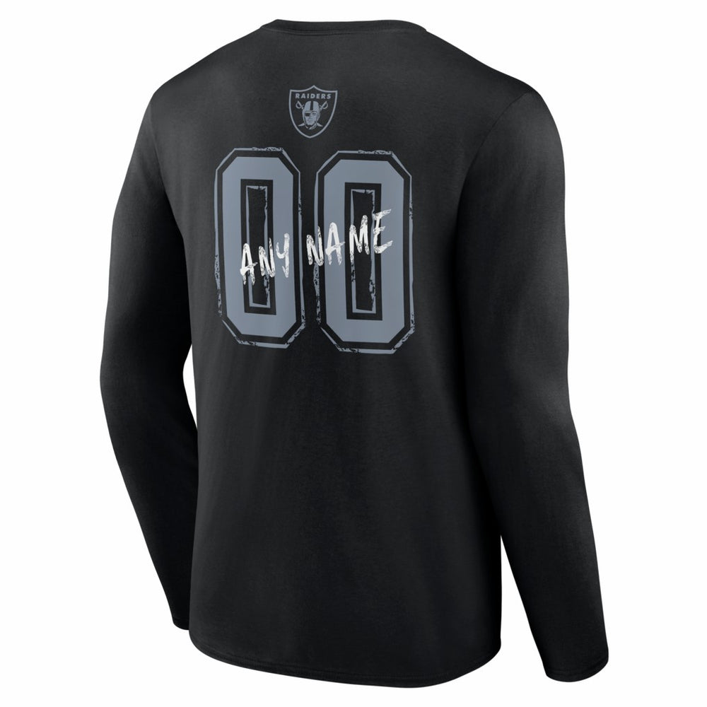 Las Vegas Raiders Hustle Personalized Name & Number Long Sleeve T-Shirt - Black cheap