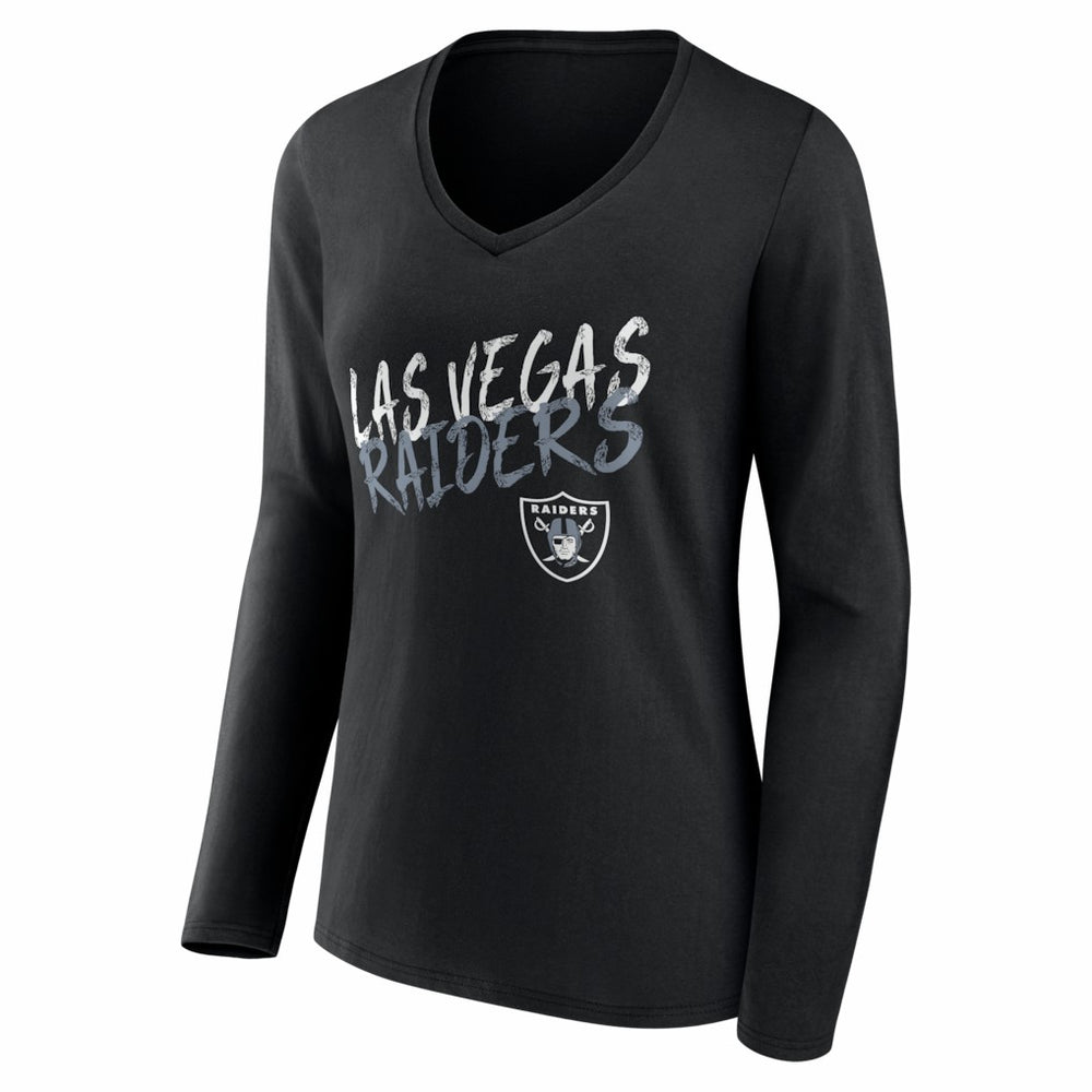 Las Vegas Raiders Women's Hustle Personalized Name & Number Long Sleeve V-Neck T-Shirt - Black discount