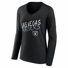 Las Vegas Raiders Women's Hustle Personalized Name & Number Long Sleeve V-Neck T-Shirt - Black discount