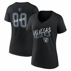 Las Vegas Raiders Women's Hustle Personalized Name & Number V-Neck T-Shirt - Black online