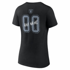 Las Vegas Raiders Women's Hustle Personalized Name & Number V-Neck T-Shirt - Black online