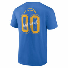 Los Angeles Chargers Hustle Personalized Name & Number T-Shirt - Powder Blue cheap