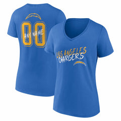 Los Angeles Chargers Women's Hustle Personalized Name & Number V-Neck T-Shirt - Powder Blue discount