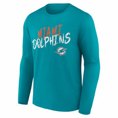 Miami Dolphins Hustle Personalized Name & Number Long Sleeve T-Shirt - Aqua on sale