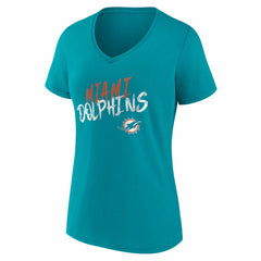 Miami Dolphins Women's Hustle Personalized Name & Number V-Neck T-Shirt - Aqua sale