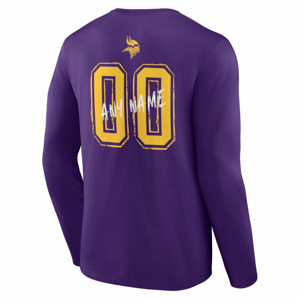 Minnesota Vikings Hustle Personalized Name & Number Long Sleeve T-Shirt - Purple online
