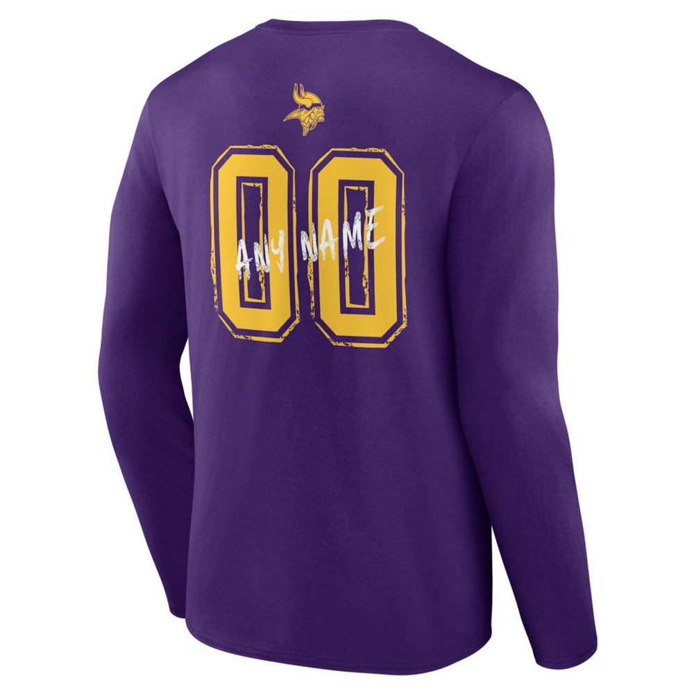 Minnesota Vikings Hustle Personalized Name & Number Long Sleeve T-Shirt - Purple online