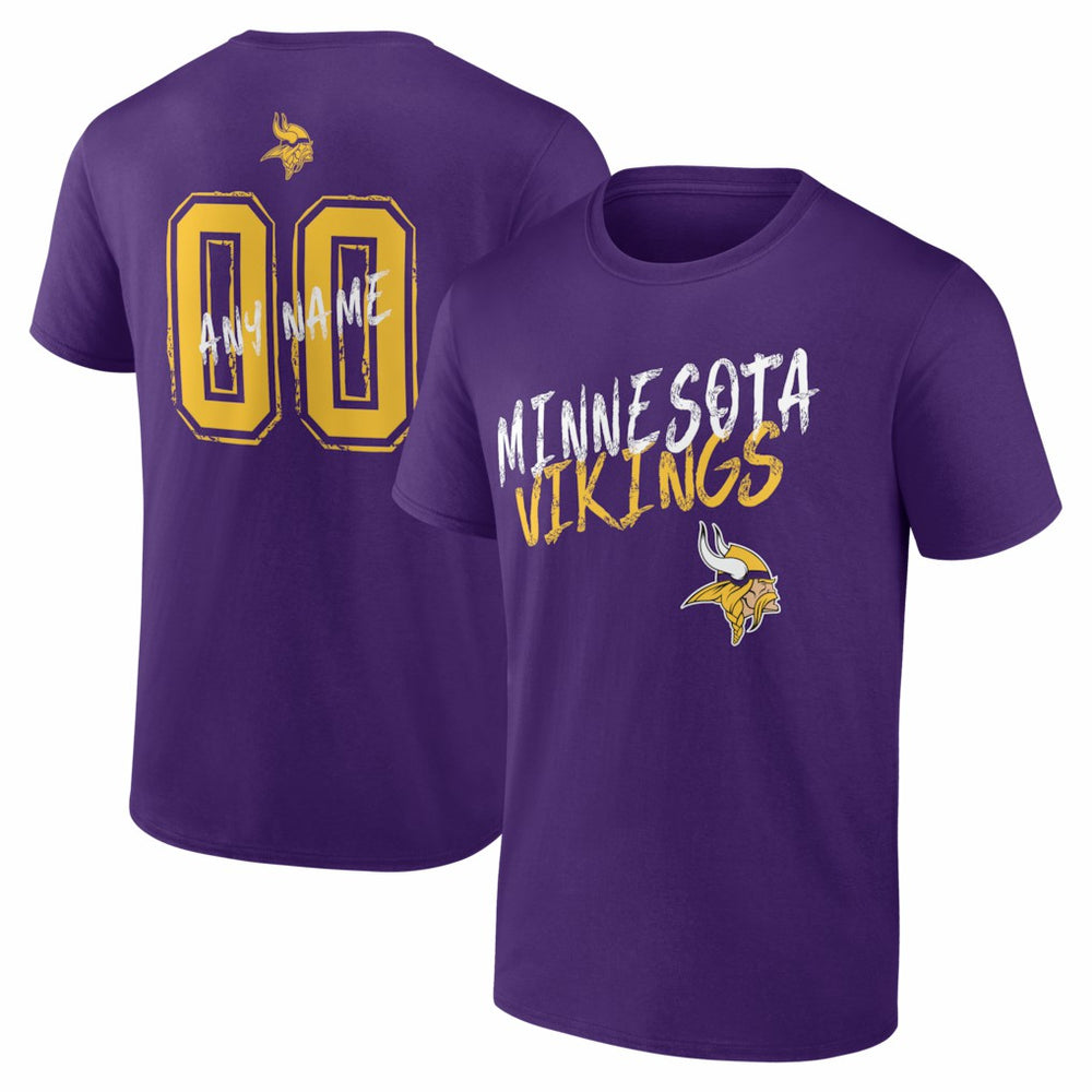 Minnesota Vikings Hustle Personalized Name & Number T-Shirt - Purple discount