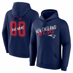 New England Patriots Hustle Personalized Name & Number Hoodie - Navy on sale