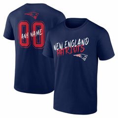New England Patriots Hustle Personalized Name & Number T-Shirt - Navy on sale