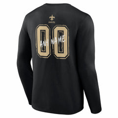 New Orleans Saints Hustle Personalized Name & Number Long Sleeve T-Shirt - Black sale