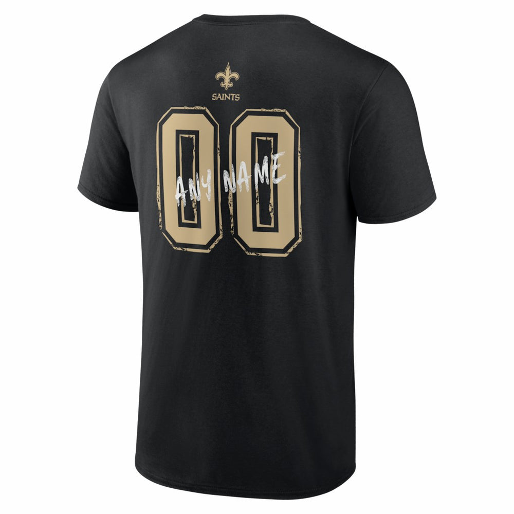 New Orleans Saints Hustle Personalized Name & Number T-Shirt - Black discount