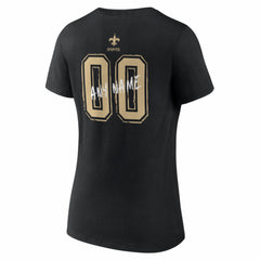 New Orleans Saints Women's Hustle Personalized Name & Number V-Neck T-Shirt - Black outlet