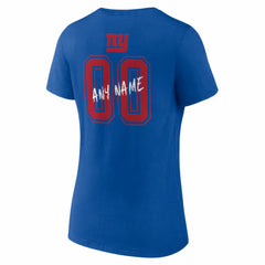New York Giants Women's Hustle Personalized Name & Number V-Neck T-Shirt - Royal outlet
