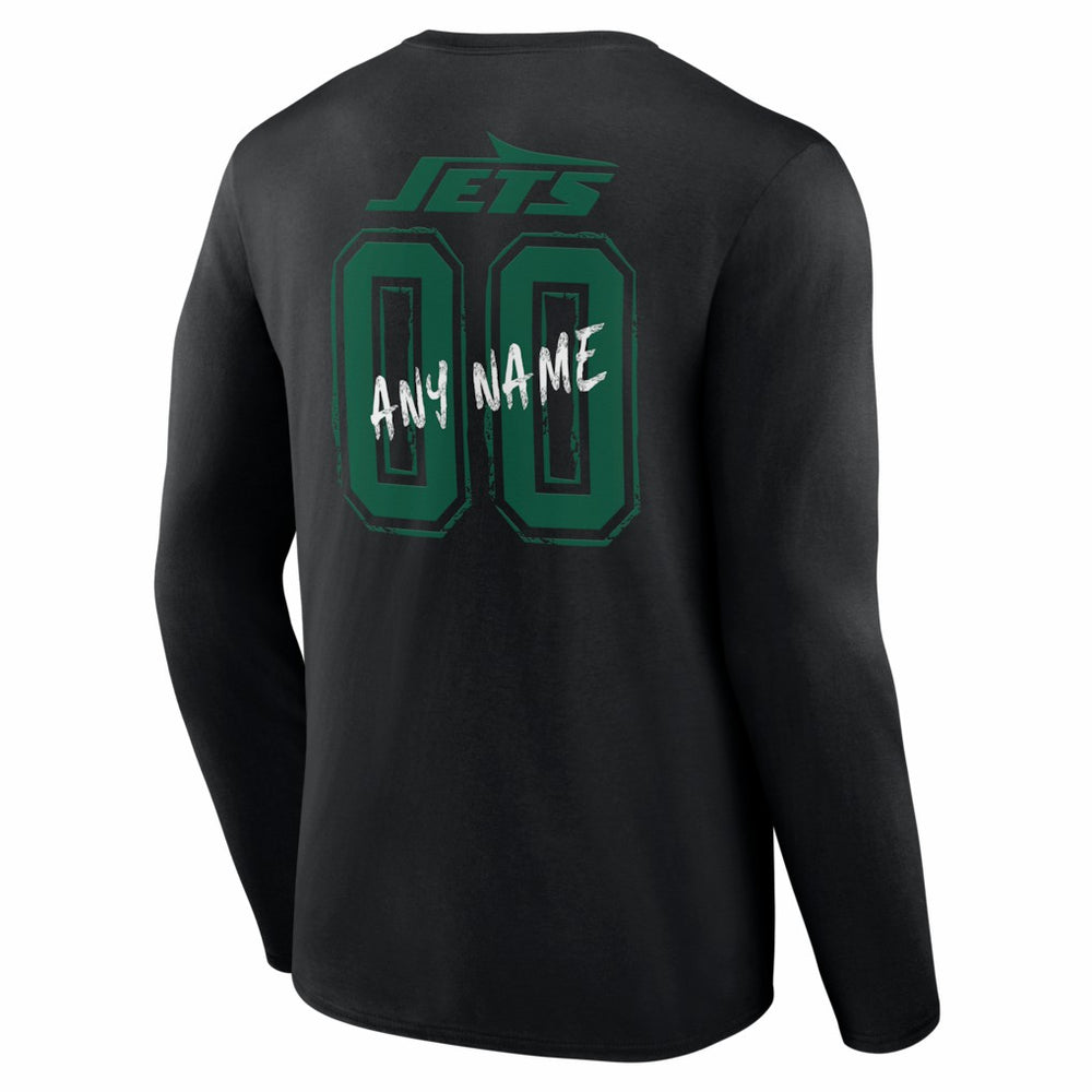 New York Jets Hustle Personalized Name & Number Long Sleeve T-Shirt - Black cheap