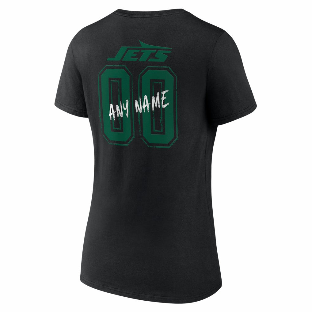 New York Jets Women's Hustle Personalized Name & Number V-Neck T-Shirt - Black sale
