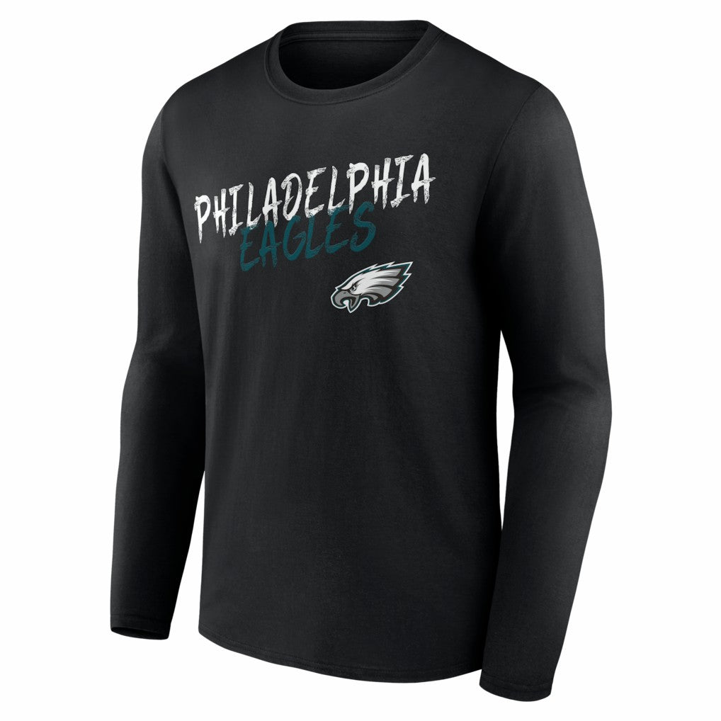 Philadelphia Eagles Hustle Personalized Name & Number Long Sleeve T-Shirt - Black for sale