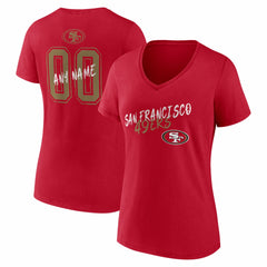 San Francisco 49ers Women's Hustle Personalized Name & Number V-Neck T-Shirt - Scarlet online