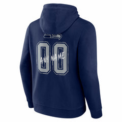 Seattle Seahawks Hustle Personalized Name & Number Hoodie - College Navy on sale