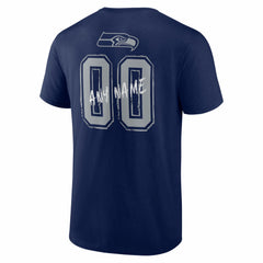 Seattle Seahawks Hustle Personalized Name & Number T-Shirt - College Navy cheap
