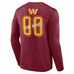 Washington Commanders Hustle Personalized Name & Number Long Sleeve T-Shirt - Burgundy for sale