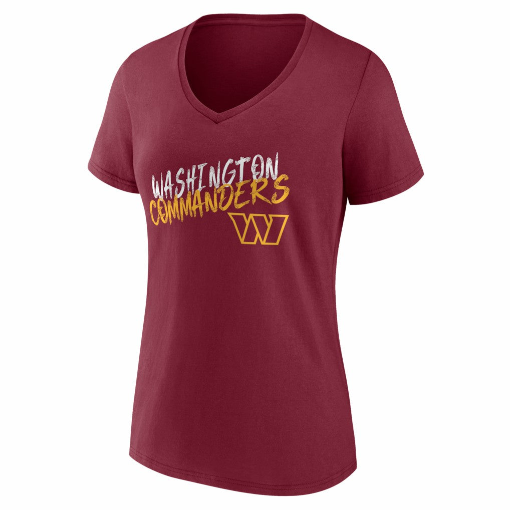Washington Commanders Women's Hustle Personalized Name & Number V-Neck T-Shirt - Burgundy sale