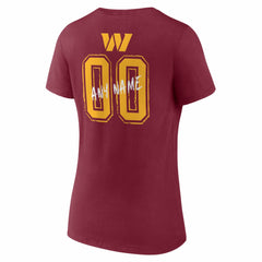 Washington Commanders Women's Hustle Personalized Name & Number V-Neck T-Shirt - Burgundy sale