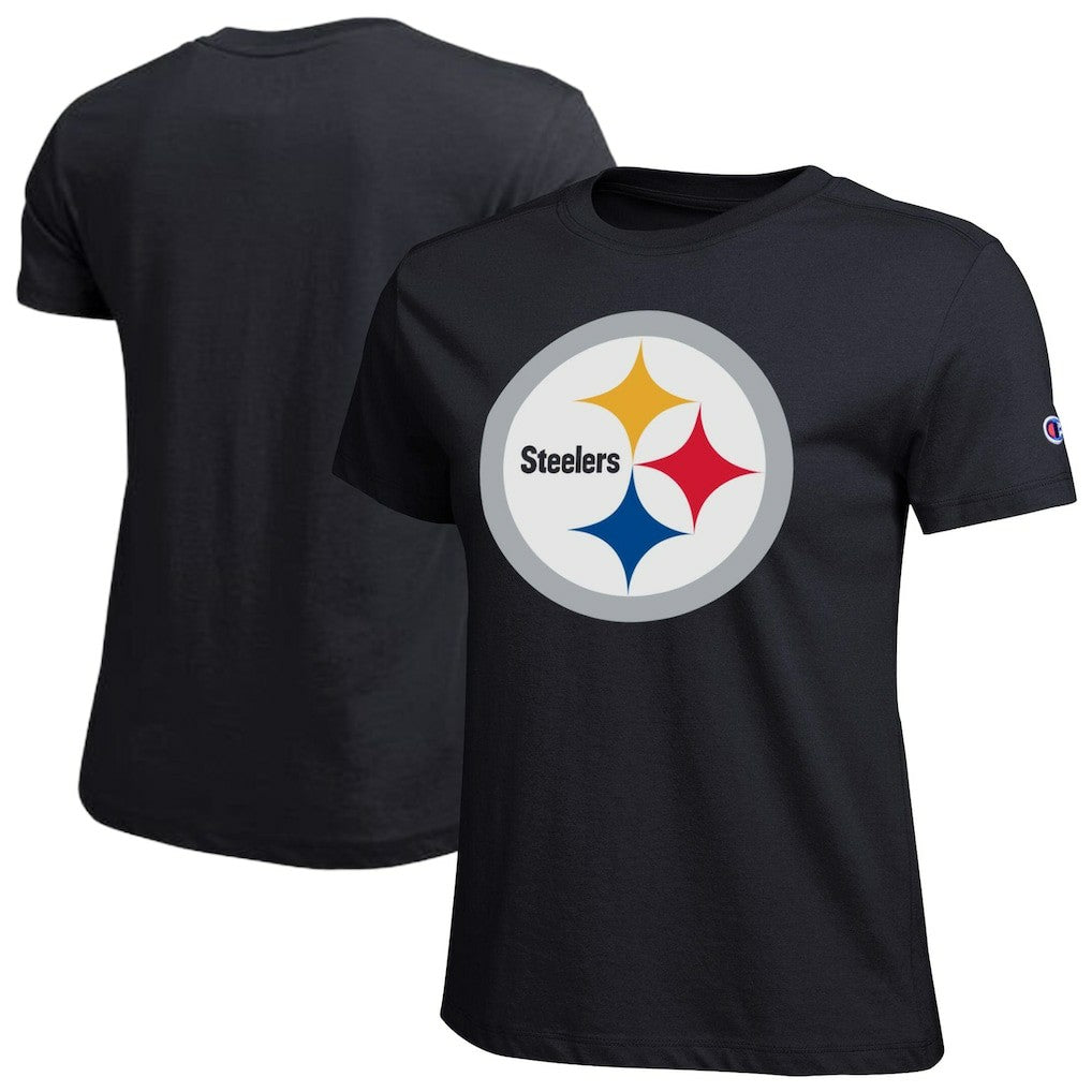Pittsburgh Steelers Champion Women's Logo T-Shirt - Black discount
