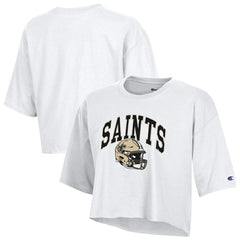 New Orleans Saints Champion Women's Boyfriend Cropped T-Shirt - White online