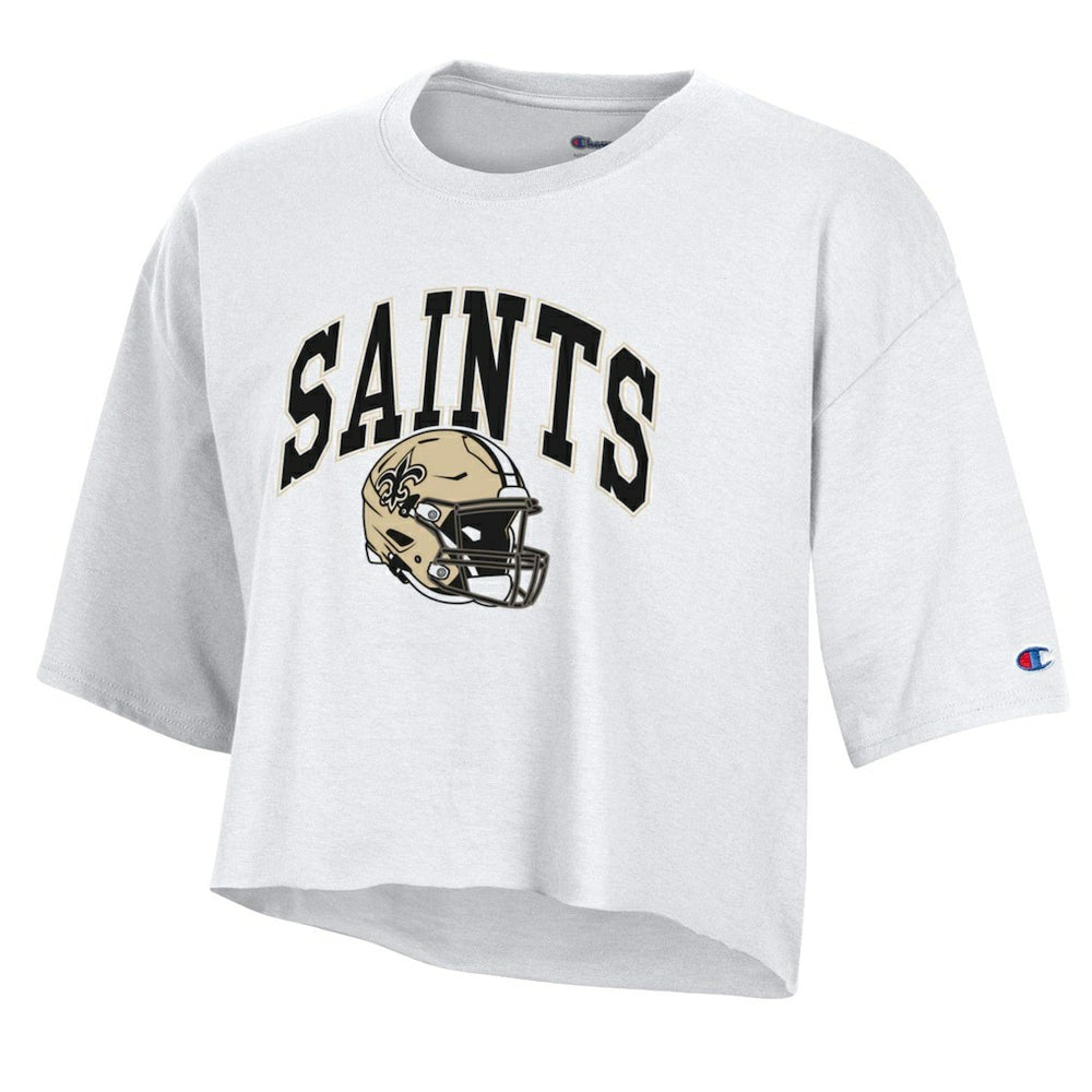 New Orleans Saints Champion Women's Boyfriend Cropped T-Shirt - White online