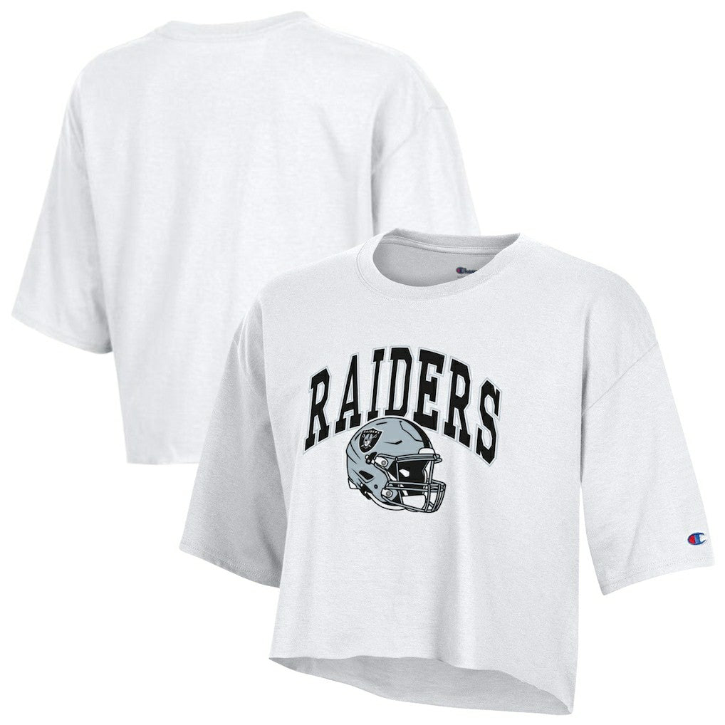 Las Vegas Raiders Champion Women's Boyfriend Cropped T-Shirt - White for sale