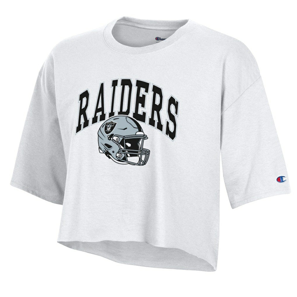 Las Vegas Raiders Champion Women's Boyfriend Cropped T-Shirt - White for sale