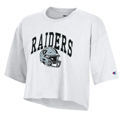 Las Vegas Raiders Champion Women's Boyfriend Cropped T-Shirt - White for sale