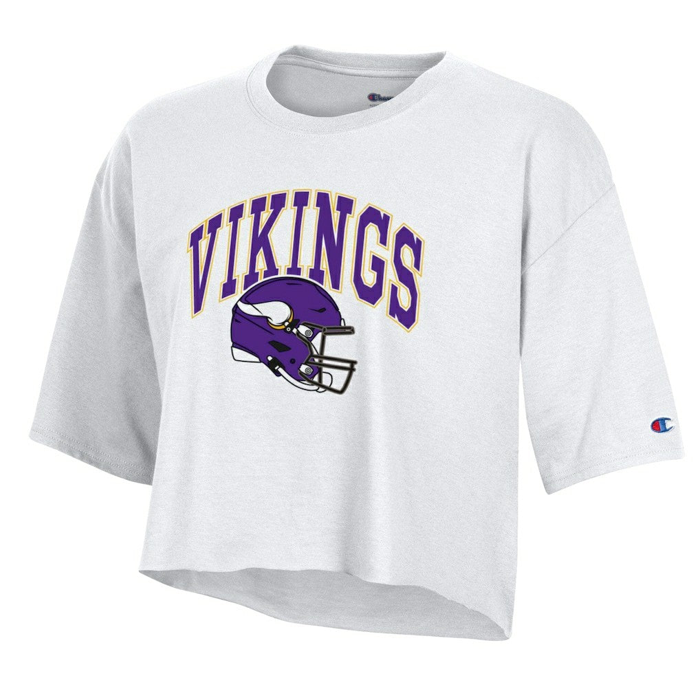 Minnesota Vikings Champion Women's Boyfriend Cropped T-Shirt - White discount