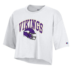 Minnesota Vikings Champion Women's Boyfriend Cropped T-Shirt - White discount
