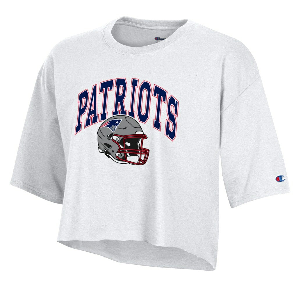 New England Patriots Champion Women's Boyfriend Cropped T-Shirt - White sale